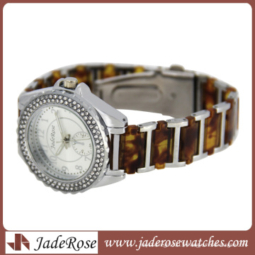 Montre de mode pour dames à bande magnifique et à motif chaud